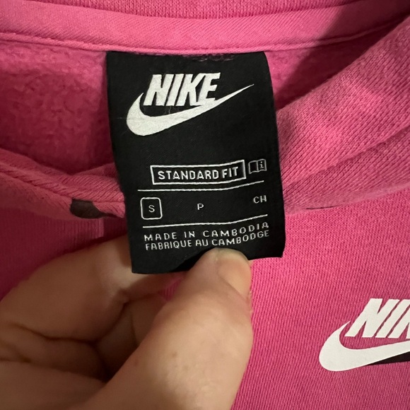 NIKE All Over Check Hoodie in Pink Girl's Size S - Picture 3 of 3